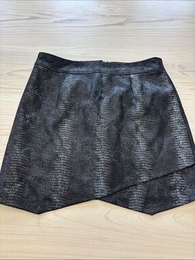 Jack by BB Dakota Black Metallic Faux-Snakeskin Mini Skirt